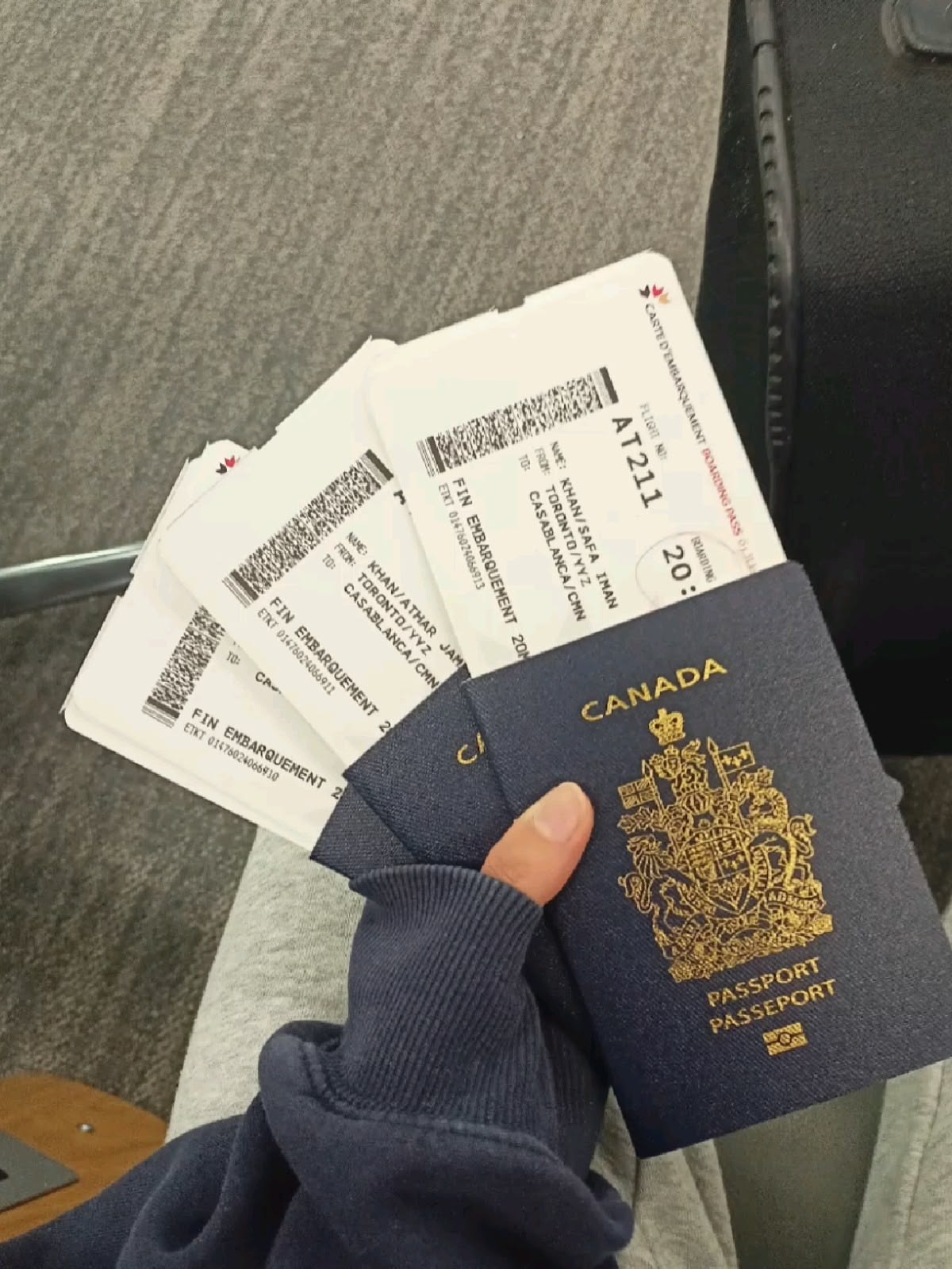 Canadian passport and travel papers in a journey setting